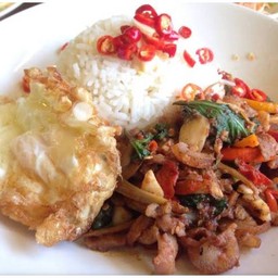 ข้าว กะเพราหมูป่า