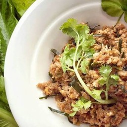 ข้าว ปลาร้าผัดหมูสับ