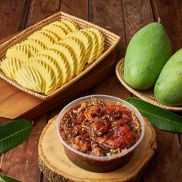 เซทมะม่วงแก้วขมิ้น น้ำปลาหวานกุ้งจัมโบ้ กระปุกใหญ่  320ml