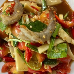 ตำหน่อไม้กุ้งสดแซบนัว