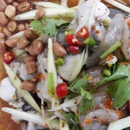 ยำหอยนางรม-กุ้งสด -ปลาร้า