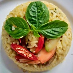 ข้าวผัดแกงเขียวหวานกุ้ง