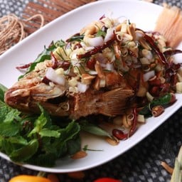 ปลาทับทิมทอดสมุนไพร