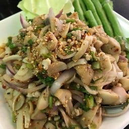 ลาบเห็ดฟางหมูสับ