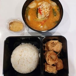 ข้าว+ต้มยำกุ้ง+หอยจ๊อปู