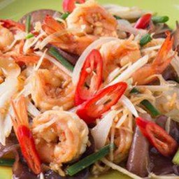 ผัดขิงสด+กุ้ง