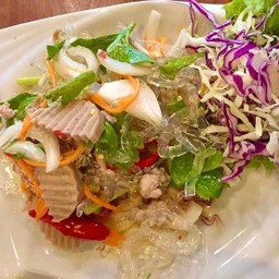 ยำเส้นแก้ว หมูสับ+หมูยอ
