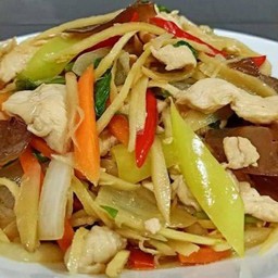 ผัดขิงสด+ไก่