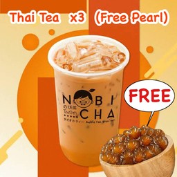 ชาไทย โบราณ สูตรเข้มข้น 3 แก้ว (แถมฟรี ไข่มุกโนบิ)
