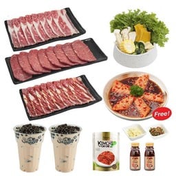 [Promotion] เซตปาร์ตี้ปิ้งย่างเนื้อนำเข้า ฟรี ปลาแซลมอนดองซีอิ๊วเกาหลี (k)