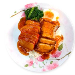 ข้าวหมูแดง+หมูกรอบ ( ( ( พิเศษ ) ) )