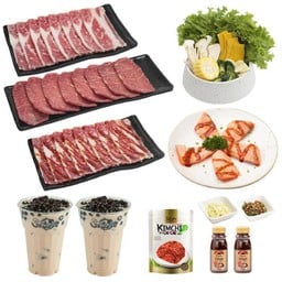 [Promotion] เซตปาร์ตี้ปิ้งย่างเนื้อนำเข้า ฟรี แซลมอนเบิร์นไฟราดซอสโคชูจัง (k)