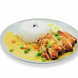 ข้าวไก่ย่างซอสเขียวหวาน