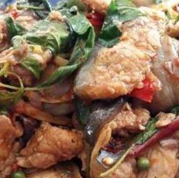 ผัดเผ็ดปลาบึก