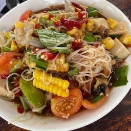 ตำซั่วข้าวโพ้ดกุ้งสด,กุ้งสุก