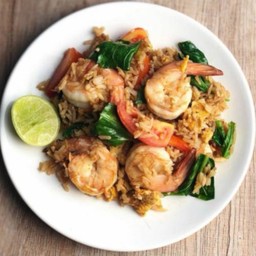 ข้าวผัดกุ้งคะน้า