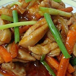 ข้าวไก่ผัดพริกเผา