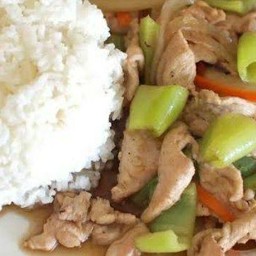 ข้าวไก่ผักพริกสด