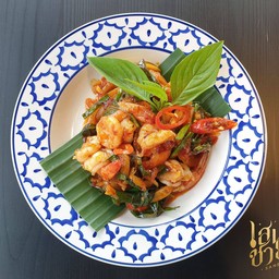 กุ้งผัดพริกเผา(กับข้าว)
