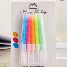 เทียนวันเกิดสีรุ้ง 10 แท่ง