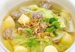 แกงจืดเต้าหู้ไข่หมูสับ