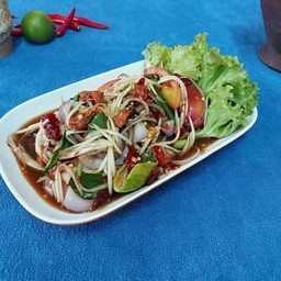 ตำซั่ว ปูดำ ปลาร้า (ต้มสุก) แซ๊บแซ่บ ไก่ย่างยางตลาด ซิกเนเจอร์