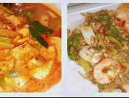 ต้มยำรวมมิตรน้ำข้น+ข้าวกระเพรารวมมิตรไข่ดาว