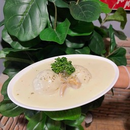มันบดราดซอสครีมเห็ด
