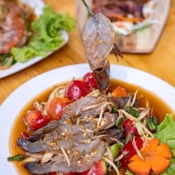 ตำกุ้งสดๆ น้ำปลาร้าซิกเนเจอร์(ต้มสุก)