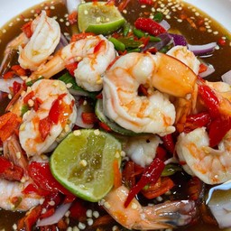 ตำกุ้งลวก สุกๆ ใส่น้ำปลาร้า(ต้มสุก) ซิกเนเจอร์