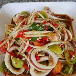 ตำปลาหมึกลวกใส่ปลาร้า
