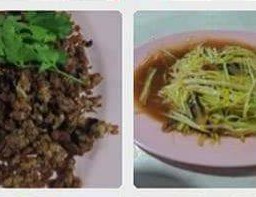 หน่ำเลี๊ยบผัดหมูสับ+ผัดกุยช่ายขาวหมูกรอบ