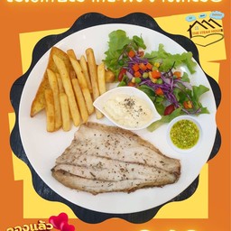 21.2สเต็กปลากระพงย่างเกลือ