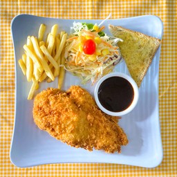 สเต็กอกไก่ซอสทงคัตสึ