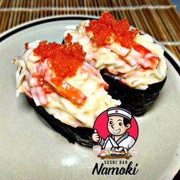 ข้าวปั้นสลัดปูอัดไข่กุ้ง (1ชิ้น)