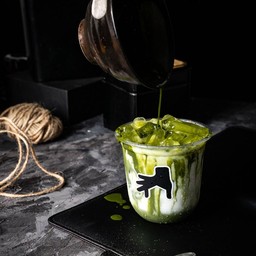 Matcha salted caramel latte