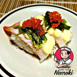 ข้าวปั้นกุ้งเสวย (1ชิ้น)