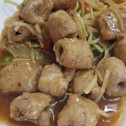 ตับหมูเจผัดขิง