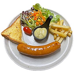 สเต็กใส้กรอกหมูรมควัน/ส้มตำไทย