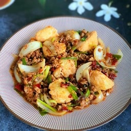 เต้าหู้ไข่ผัดน้ำพริกเผาหมูสับ