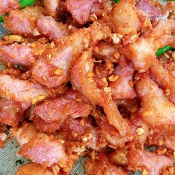 แหนมคอหมูทอด