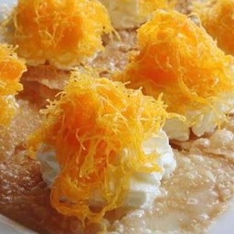 โรตีทิชชู่วิปครีม+ฝอยทอง