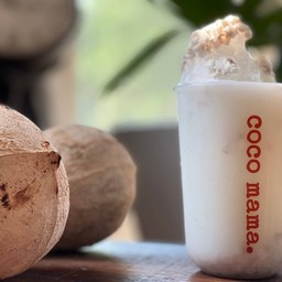 นมอัลมอน์สมูทตี้มะพร้าวเผา