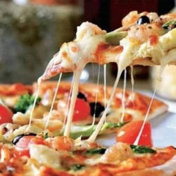 Pizzaซาลามี่แปปเปอร์ แป้งหนา