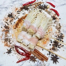 เบค่อนพันเห็ดเข็มทอง