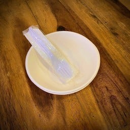 ชามชานอ้อย+ช้อน,ซ้อม