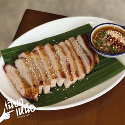 คอหมูย่างข้าวคั่วเบิร์นไฟ