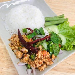 ข้าวสวย ลาบไก่