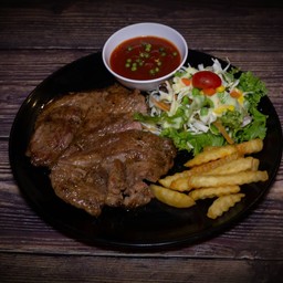 สเต็กหมูจุก กระเทียมพริกไทย