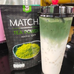 ชาเขียวมัทฉะ ลาเต้นมสด